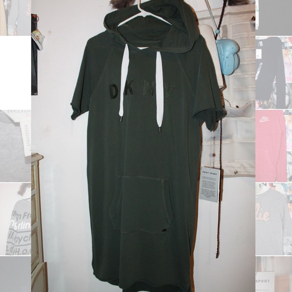 D K N Y Sport Pullover Hoodie Dress 